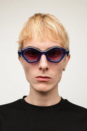 Ottica Mondello Roma - Paloceras - pebble-ice-blue-dx - PEBBLE - ICE BLUE DX - Acetate - shape Cat-eye - blue - EYEWEAR - SUNGLASSES - Unisex,Uomo,Donna,Women,Men - lens red - Made In China