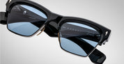 Ottica Mondello Roma - Jacques Marie Mage - JMMUB-88 - BUGSY - BLACK - Acetate, titanium - shape Clubmaster - transparent beige - EYEWEAR - SUNGLASSES - Unisex,Uomo,Donna,Women,Men - lens Blue - Made In Japan