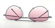 Ottica Mondello Roma - Matsuda - M3130.SG.MBK.53 - M3130 - MATTE BLACK / PINK GRADIENT - Titanium - shape Aviator - Black - EYEWEAR - SUNGLASSES - Donna,Women - lens Gradient pink - Made In Japan