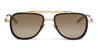 Ottica Mondello Roma - Akoni - AKS-525C-54 - SPITZER - BRUSHED 12K GOLD/ BROWN - titanium, acetate - shape Pilot - Gold, brown - EYEWEAR - SUNGLASSES - Unisex,Uomo,Donna,Women,Men - lens Gradient brown - Made In Japan