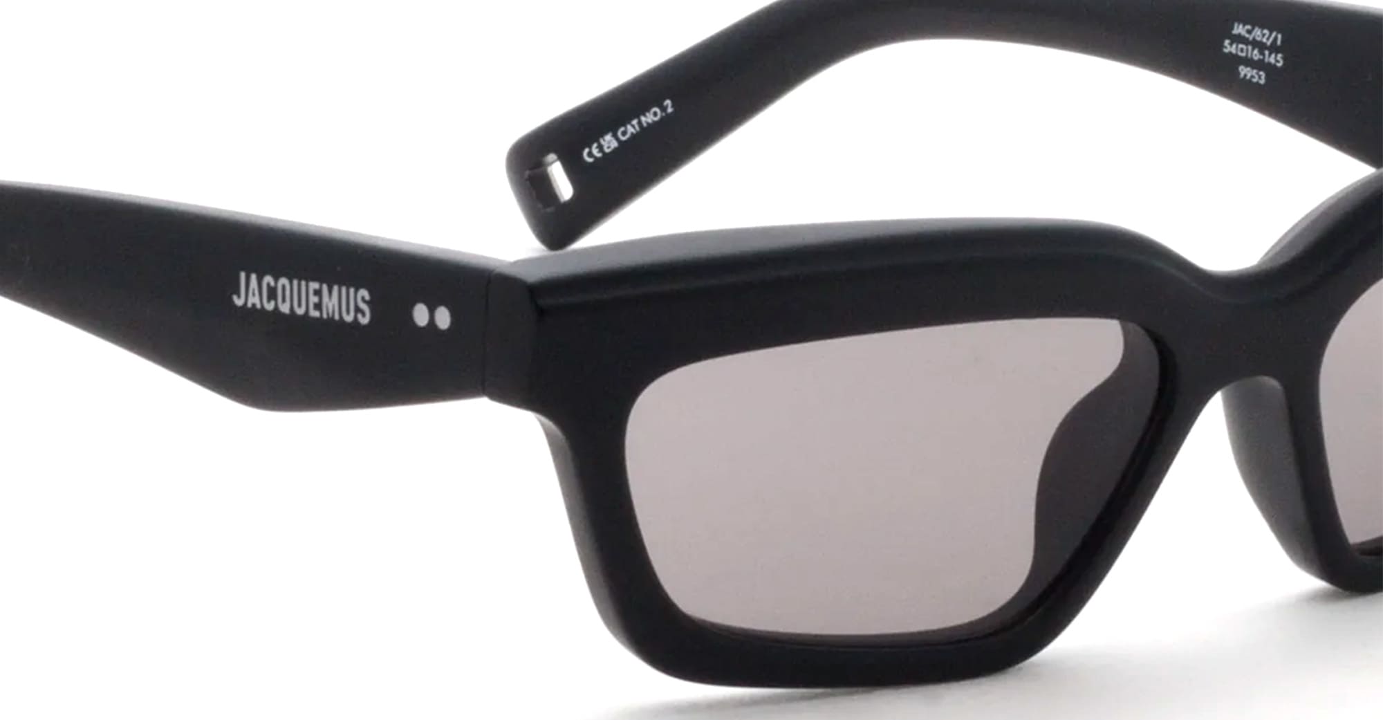 Ottica Mondello Roma - Jacquemus - JAC62C1SUN - SALON - MATTE BLACK / GREY LENS - Acetate - shape Rectangular - Black - EYEWEAR - SUNGLASSES - Donna,Women - lens Grey - Made In Japan
