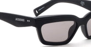 Ottica Mondello Roma - Jacquemus - JAC62C1SUN - SALON - MATTE BLACK / GREY LENS - Acetate - shape Rectangular - Black - EYEWEAR - SUNGLASSES - Donna,Women - lens Grey - Made In Japan