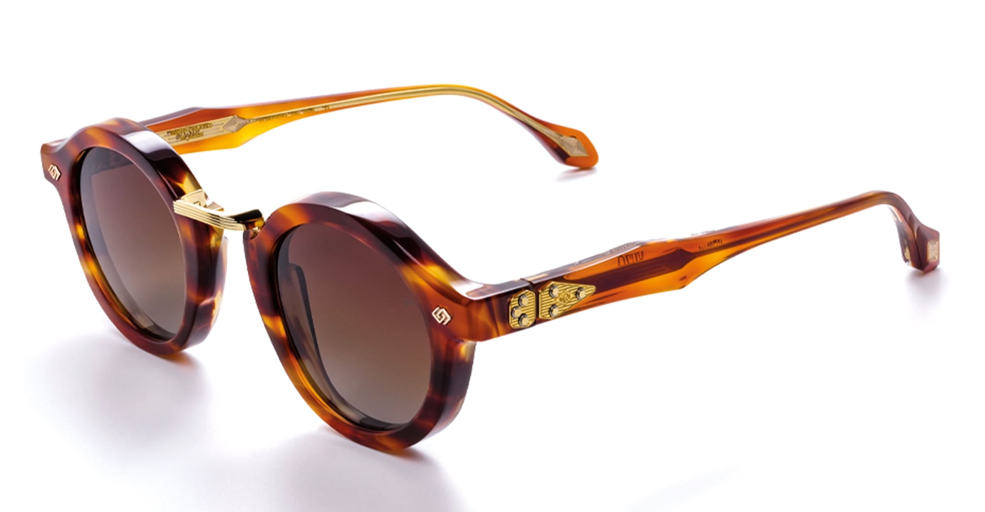  brown gradient lens - Acetate, titanium - shape Round - brown - EYEWEAR - SUNGLASSES - Unisex,Uomo,Donna,Women,Men - lens Gradient brown - Made In Japan