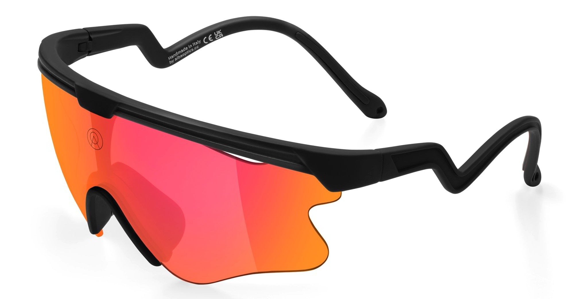 Ottica Mondello Roma - Alba Optics - 8050054518596 - DELTA LEI - BLACK / VZUM F-LENS FIRE - Tr90 - shape Mask - Black - EYEWEAR - SUNGLASSES - Unisex,Uomo,Donna,Women,Men - lens red - Made In Italy