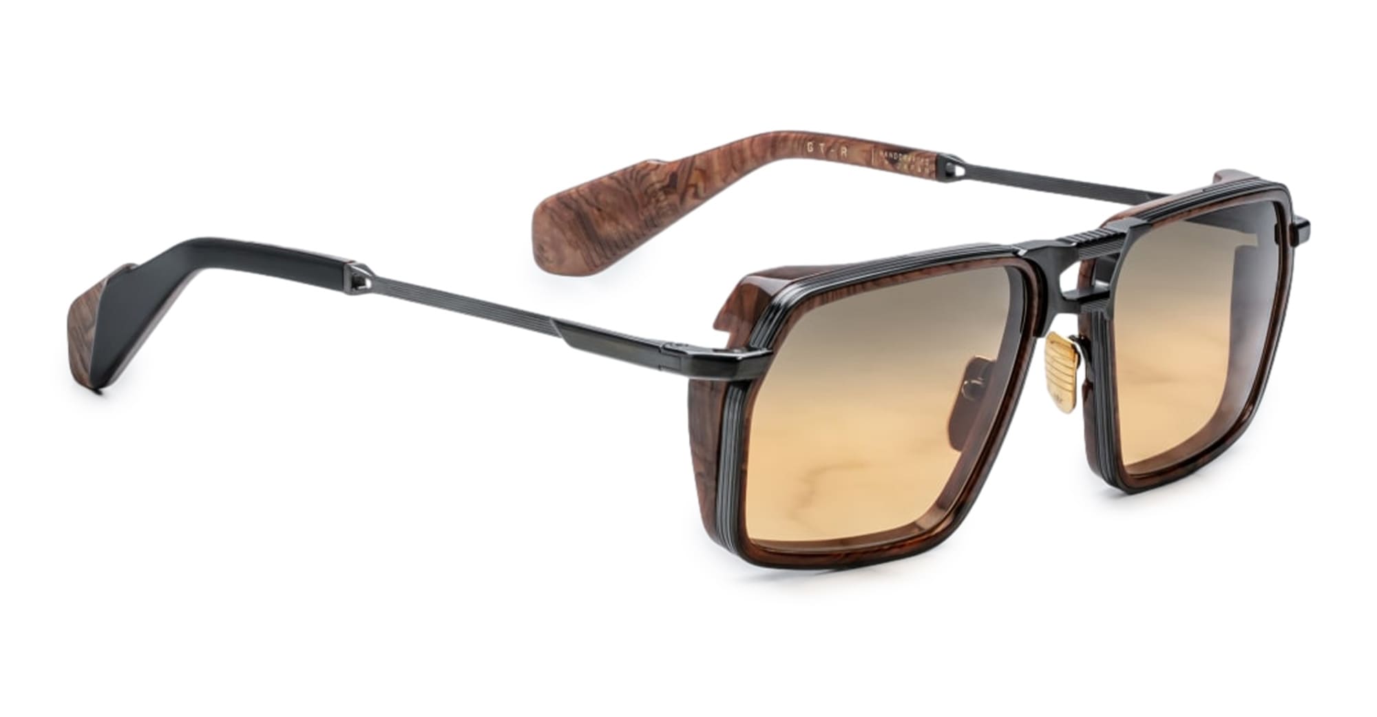 Ottica Mondello Roma - Jacques Marie Mage - JMMGTR-16F - GT-R - BOA - titanium, acetate - shape Navigator - black, brown - EYEWEAR - SUNGLASSES - Uomo,Men - lens Gradient brown - Made In Japan