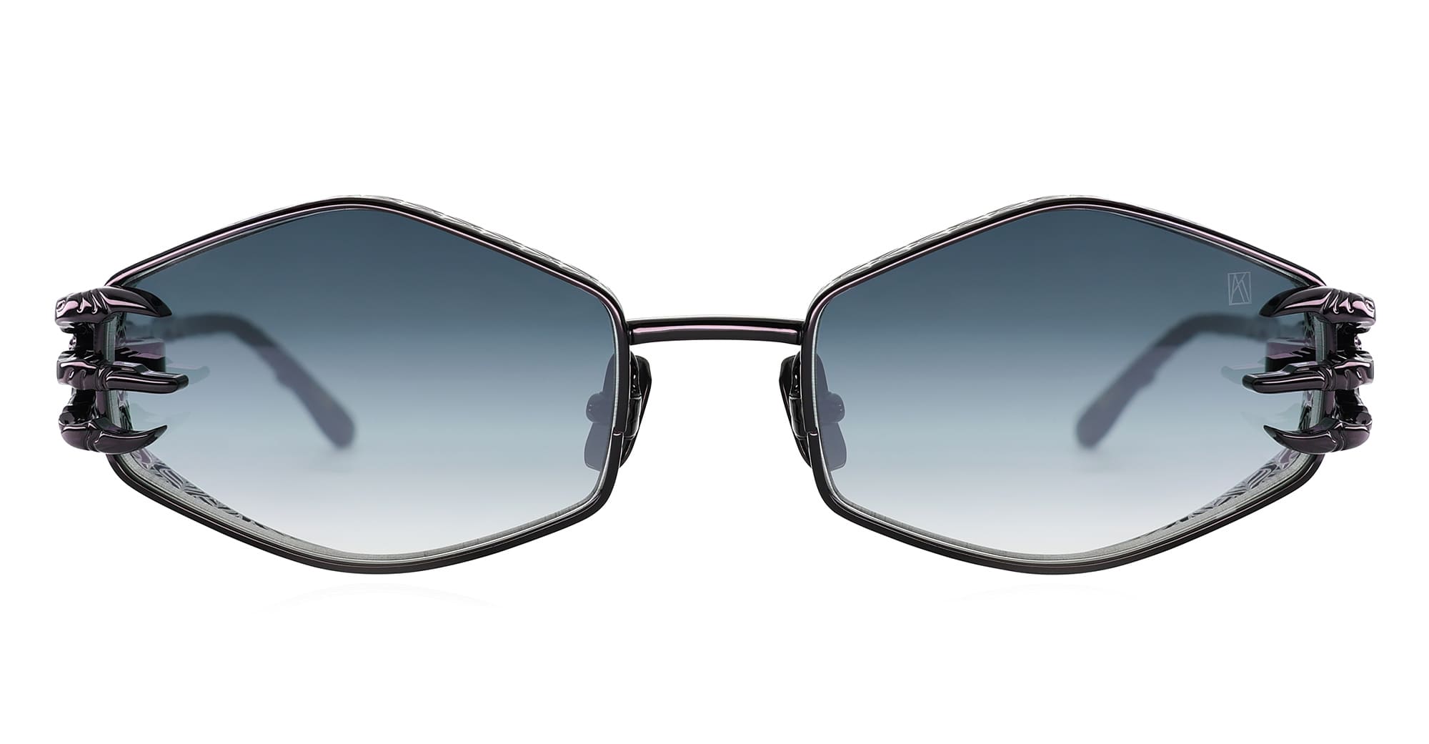 Ottica Mondello Roma - Anna-Karin Karlsson - S252-8804 - CLAW PLUME - Black - Titanium - shape Hexagonal - Black - EYEWEAR - SUNGLASSES - Donna,Women - lens Gradient grey - Made In Japan