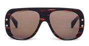 Ottica Mondello Roma - Balmain - BPS-185B-57 - PULSE - BROWN SWIRL / 12K GOLD - Acetate - shape Aviator - brown, gold - EYEWEAR - SUNGLASSES - Unisex,Uomo,Donna,Women,Men - lens Brown - Made In Japan