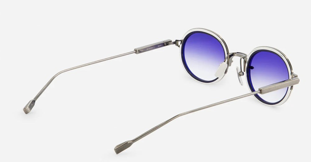 Ottica Mondello Roma - Sato - Acamar-II-AS-P-1 - ACAMAR II - antique silver / platinum - Titanium - shape Oval - Silver - EYEWEAR - SUNGLASSES - Unisex,Uomo,Donna,Women,Men - lens Gradient blue - Made In Japan