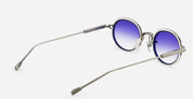 Ottica Mondello Roma - Sato - Acamar-II-AS-P-1 - ACAMAR II - antique silver / platinum - Titanium - shape Oval - Silver - EYEWEAR - SUNGLASSES - Unisex,Uomo,Donna,Women,Men - lens Gradient blue - Made In Japan