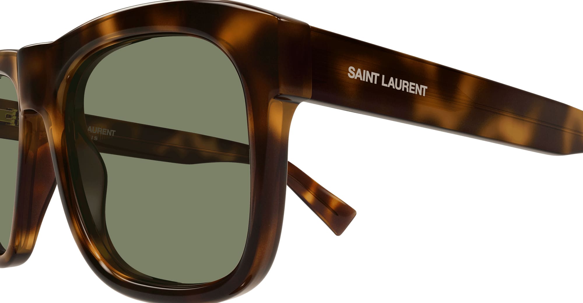 Ottica Mondello Roma - Saint Laurent - SL 558-011 - SL 558-011 - HAVANA - Acetate - shape Squared - Havana - EYEWEAR - SUNGLASSES - Unisex,Uomo,Donna,Women,Men - lens Green - Made In Italy
