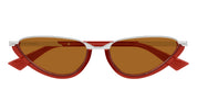 Ottica Mondello Roma - Bottega Veneta - BV1346S-002 - BV1346S-002 - RED / SILVER - Acetate - shape Cat-eye - red, silver - EYEWEAR - SUNGLASSES - Donna,Women - lens Brown - Made In Japan