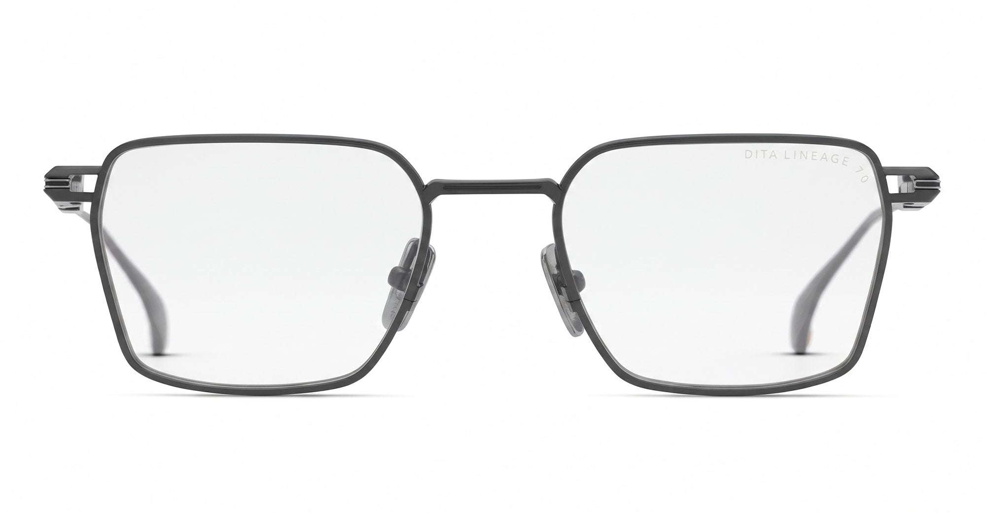  SHINY SILVER RX - Titanium - shape Squared - black, silver - EYEWEAR - EYEGLASSES - Unisex,Uomo,Donna,Women,Men - lens Clear - Made In Japan