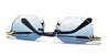 Ottica Mondello Roma - John Dalia - CURTIS-C454 - CURTIS-C454 - CARBON EFFECT - Metal - shape Hexagonal - Black - EYEWEAR - SUNGLASSES - Uomo,Men - lens Gradient blue - Made In France
