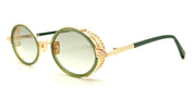 Ottica Mondello Roma - John Dalia - STEVE-C431 - STEVE - C431 YELLOW GOLD / TRANSLUCENT GREEN - Metal - shape Oval - gold, black - EYEWEAR - SUNGLASSES - Unisex,Uomo,Donna,Women,Men - lens Gradient green - Made In France