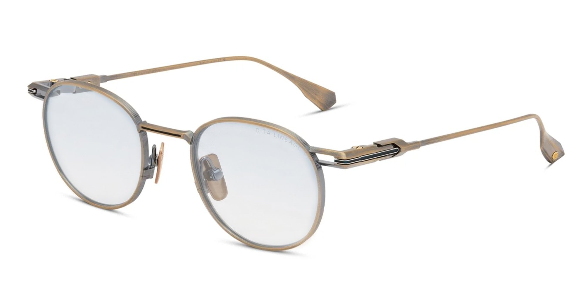 Ottica Mondello Roma - DITA - DTX205-A-01 - LINEAGE.68 - ANTIQUE YELLOW GOLD / SILVER RX - Titanium - shape Round - gold, silver - EYEWEAR - EYEGLASSES - Unisex,Uomo,Donna,Women,Men - lens Clear - Made In Japan
