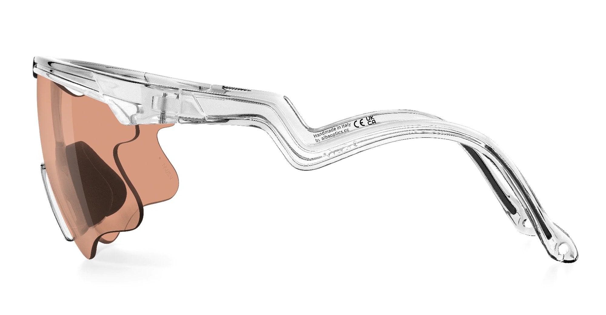 Ottica Mondello Roma - Alba Optics - 8050054518688 - DELTA LEI - CRYSTAL / VZUM SALMON - Tr90 - shape Mask - transparent - EYEWEAR - SUNGLASSES - Unisex,Uomo,Donna,Women,Men - lens Pink - Made In Italy