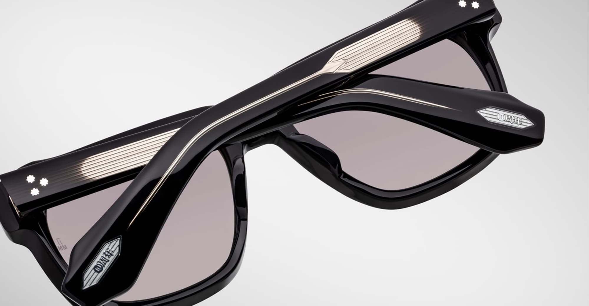 Ottica Mondello Roma - Jacques Marie Mage - JMMYV-10Y1 - DECADE COLLECETION: YVES - DECADE - Acetate - shape Squared - Black - EYEWEAR - SUNGLASSES - Uomo,Men - lens Gradient grey - Made In Japan