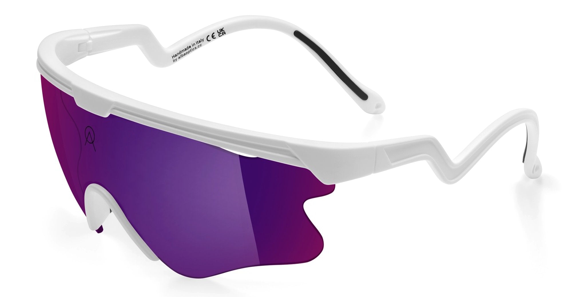 VZUM PLASMA - Tr90 - shape Mask - White - EYEWEAR - SUNGLASSES - Unisex,Uomo,Donna,Women,Men - lens purple - Made In Italy