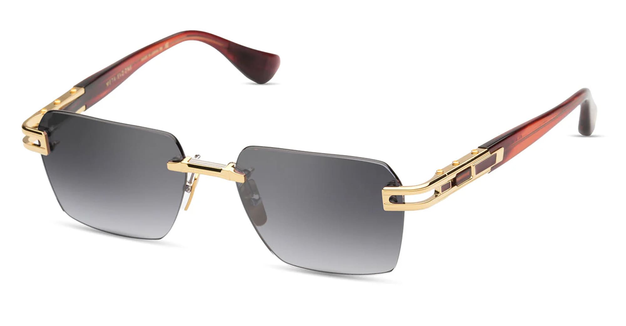 Ottica Mondello Roma - DITA - DTS147-A-04 - META-EVO ONE - YELLOW GOLD / SIENNA BLAZE - Acetate, titanium - shape Rectangular - Gold, brown - EYEWEAR - SUNGLASSES - Uomo,Men - lens Gradient grey - Made In Japan
