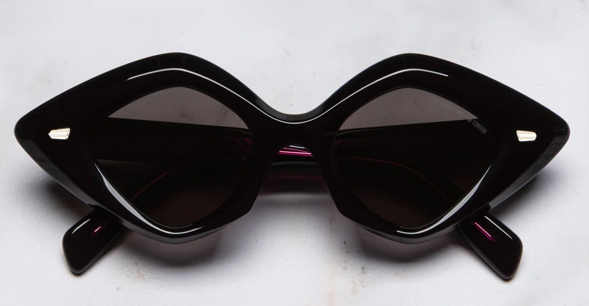 Ottica Mondello Roma - Cutler and Gross - CGSN-9126-48-01 - 9126 - BLACK ON PINK - Acetate - shape Diamond - black, pink - EYEWEAR - SUNGLASSES - Donna,Women - lens Grey - Made In Italy