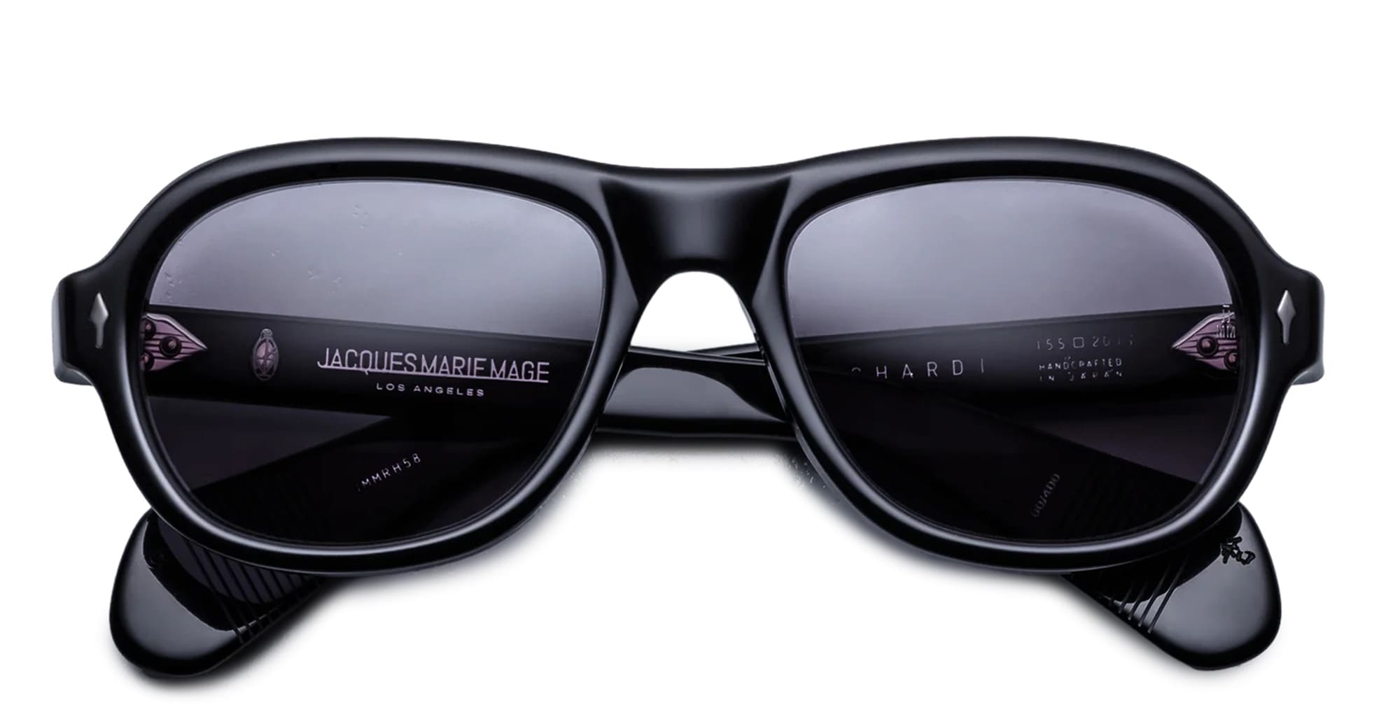 Ottica Mondello Roma - Jacques Marie Mage - JMMRH-58 - RICHARD - RAVEN - Acetate - shape Pilot - Black - EYEWEAR - SUNGLASSES - Unisex,Uomo,Donna,Women,Men - lens charcoal - Made In Japan