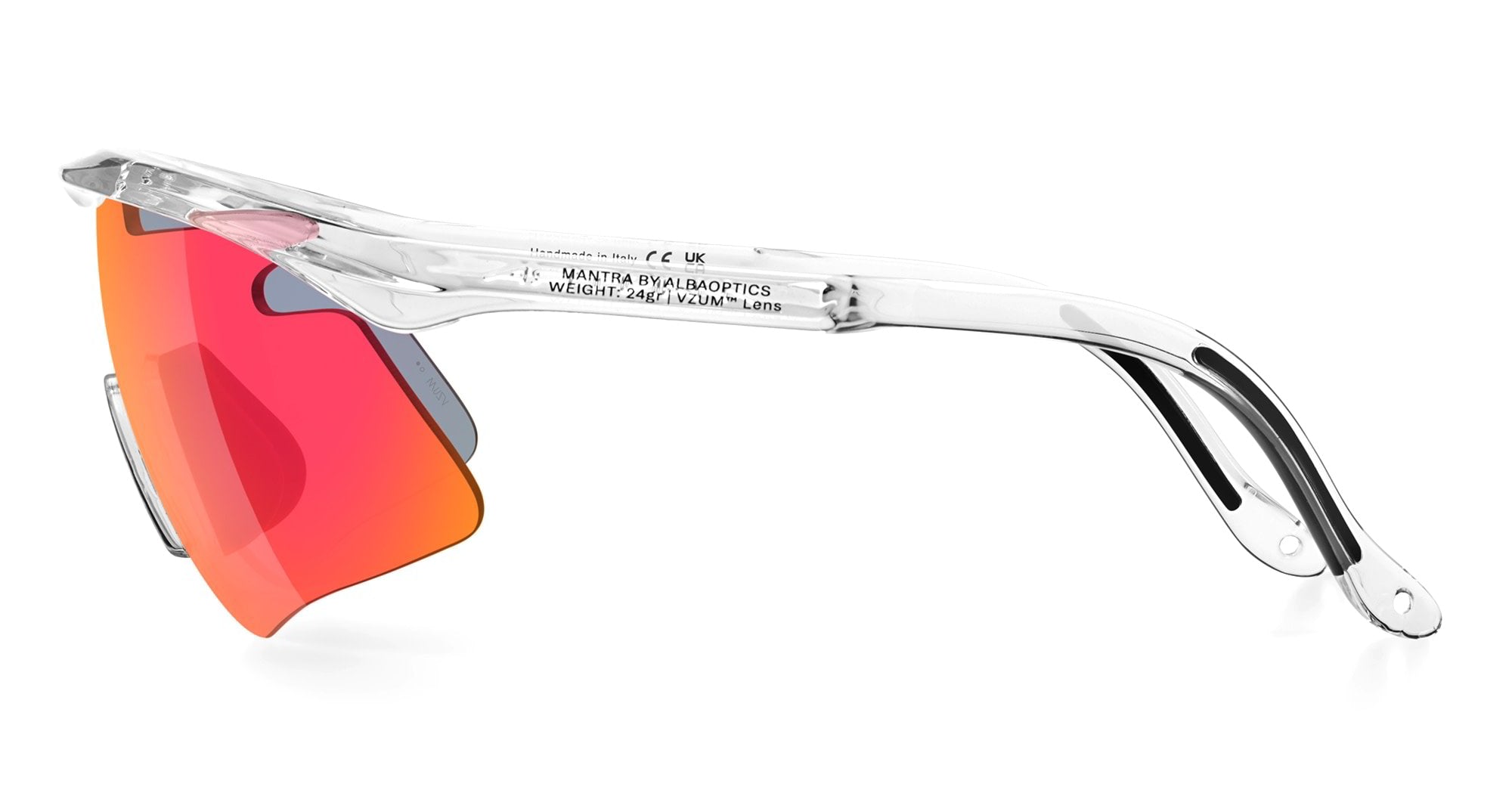 Ottica Mondello Roma - Alba Optics - 8050054518787 - MANTRA - CRYSTAL GLOSSY / VZUM F-LENS FIRE - Tr90 - shape Mask - Crystal - EYEWEAR - SUNGLASSES - Unisex,Uomo,Donna,Women,Men - lens red - Made In Italy