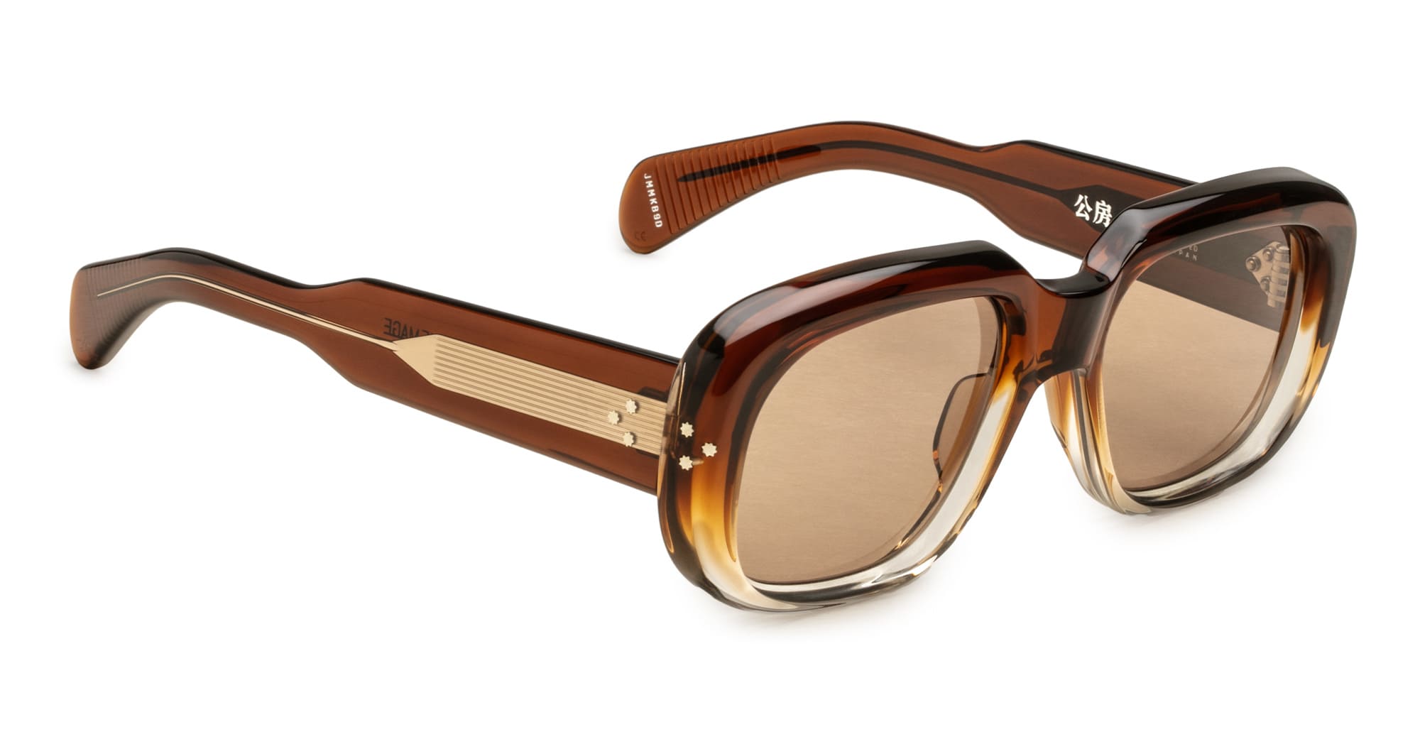 Ottica Mondello Roma - Jacques Marie Mage - JMMKB-9D - KOBO - HICKORY FADE - Acetate - shape Oval - brown - EYEWEAR - SUNGLASSES - Unisex,Uomo,Donna,Women,Men - lens Green - Made In Japan