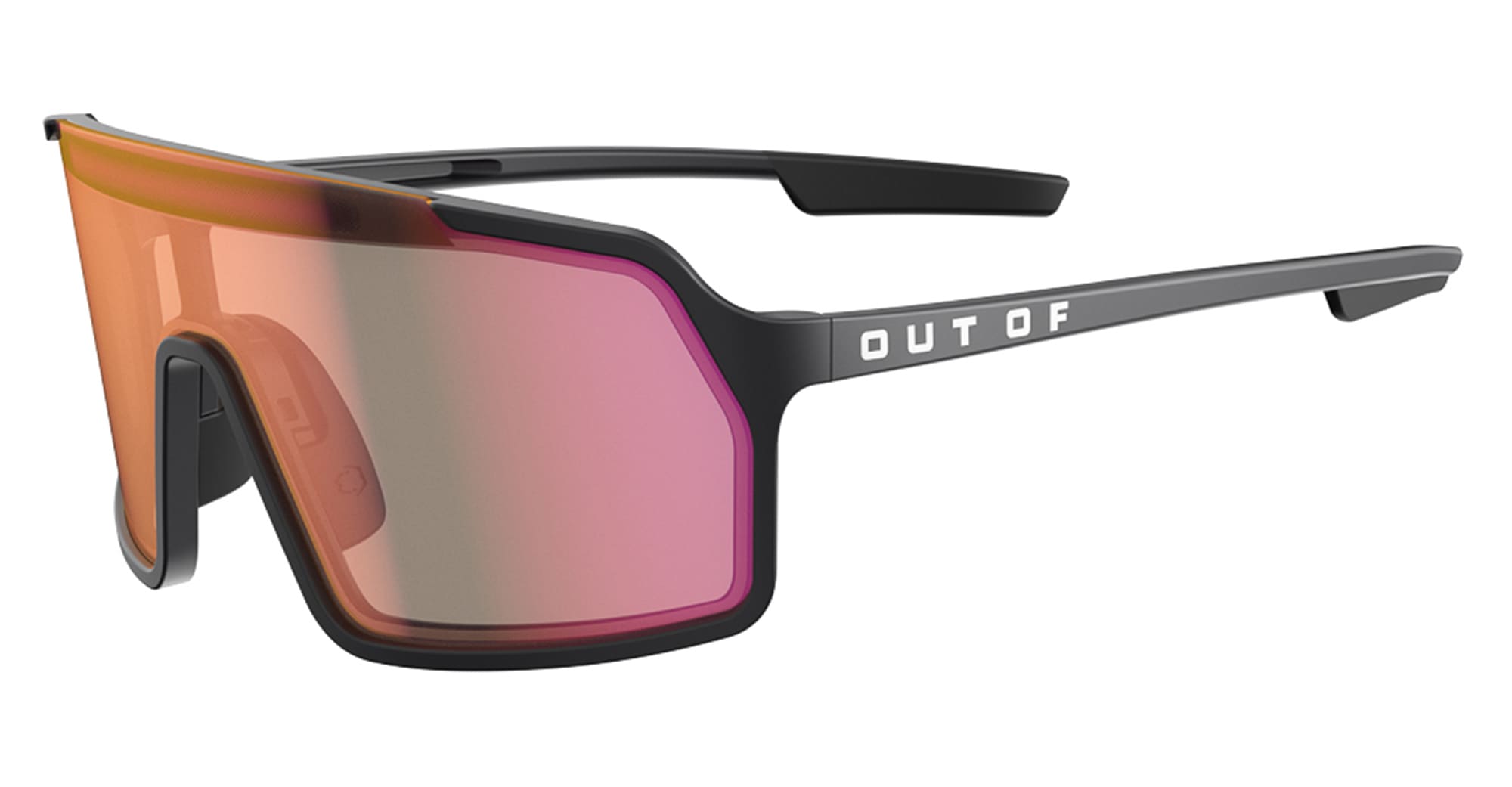 Ottica Mondello Roma - Out Of - XS145588L - Bot 3 - Black / White / IRID red Large - Acetate - shape Mask - black, white - EYEWEAR - SUNGLASSES - Unisex,Uomo,Donna,Women,Men - lens red - Made In Italy
