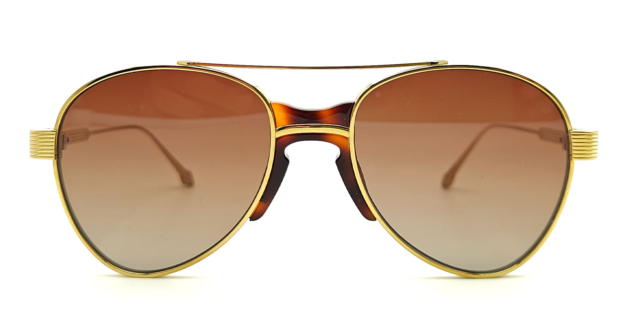  brown gradient lens - Titanium - shape Aviator - Havana - EYEWEAR - SUNGLASSES - Unisex,Uomo,Donna,Women,Men - lens Gradient brown - Made In Japan