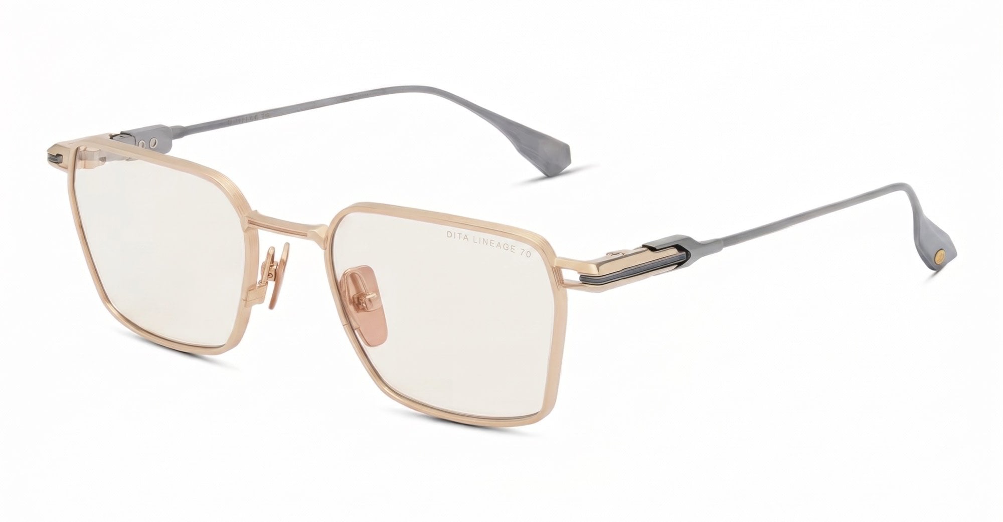Ottica Mondello Roma - DITA - DTX206-A-02 - LINEAGE.70 - WHITE GOLD / ANTIQUE SILVER RX - Titanium - shape Squared - black, silver - EYEWEAR - EYEGLASSES - Unisex,Uomo,Donna,Women,Men - lens Clear - Made In Japan