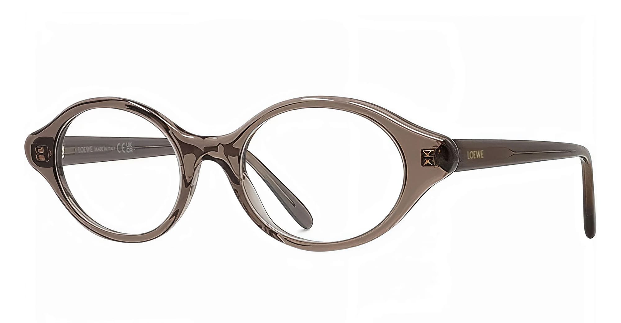 Ottica Mondello Roma - Loewe - LW50110I50050 - SLIM BROWN OVAL EYEGLASSES - Acetate - shape  - brown - EYEWEAR - EYEGLASSES - Donna,Women - lens  - Made In Italy