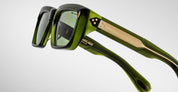 Ottica Mondello Roma - Jacques Marie Mage - JMMWK-10Y4 - DECADE COLLECTION: WALKER - ROVER - Acetate - shape Rectangular - green - EYEWEAR - SUNGLASSES - Uomo,Men - lens Green - Made In Japan