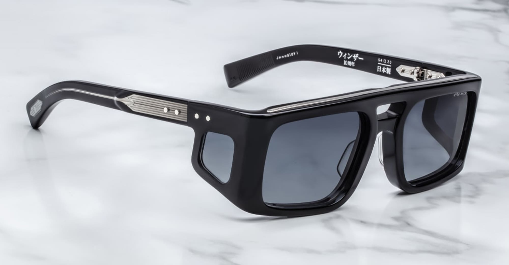 Ottica Mondello Roma - Jacques Marie Mage - JMMWS-10Y1 - DECADE COLLECTION: WINDSOR - DECADE - Acetate - shape Recangular - Black - EYEWEAR - SUNGLASSES - Uomo,Men - lens Gradient grey - Made In Japan