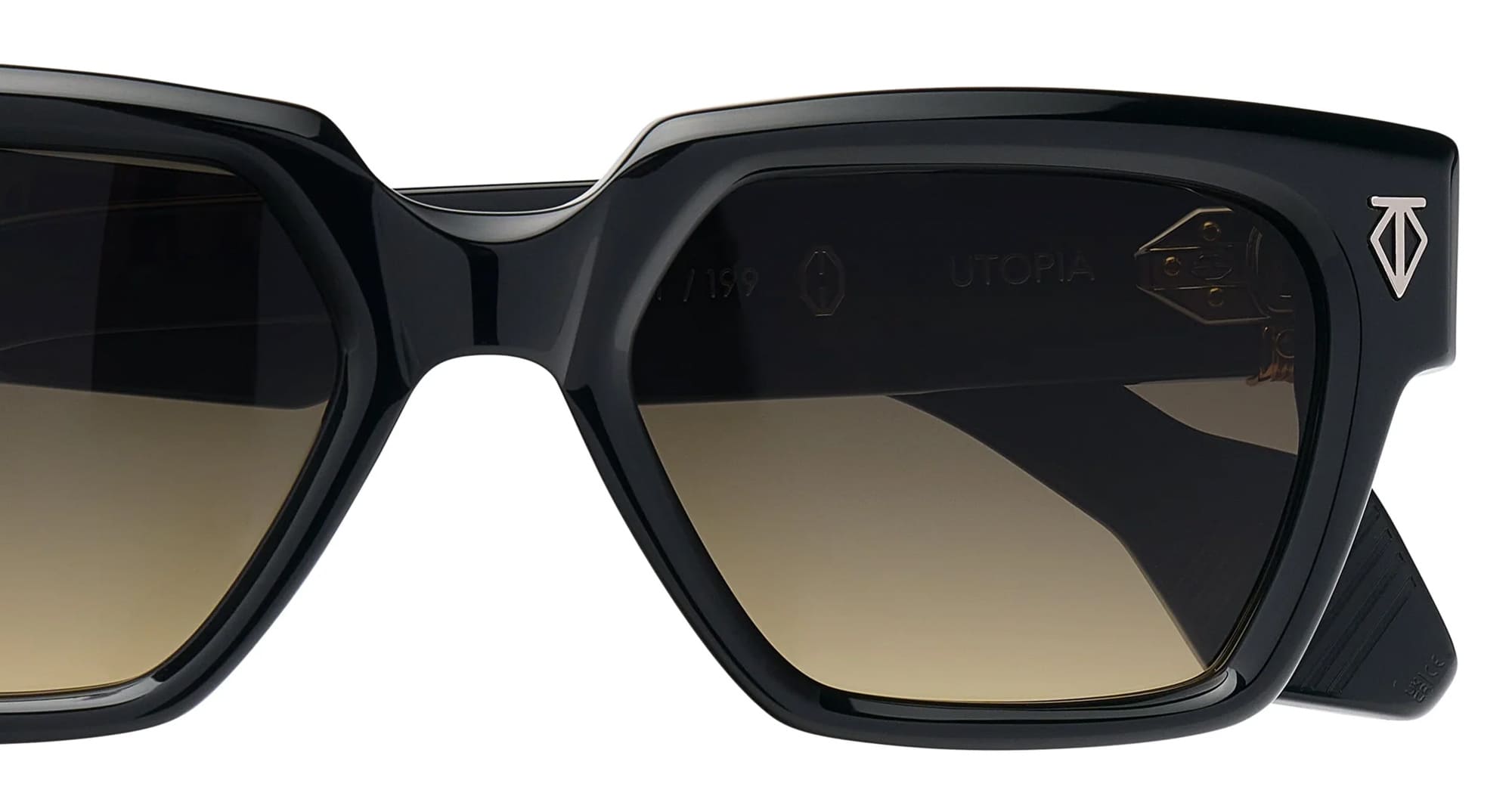 Ottica Mondello Roma - T HENRI - UAB - UTOPIA - SHADOW II - Acetate - shape Squared - Black - EYEWEAR - SUNGLASSES - Unisex,Uomo,Donna,Women,Men - lens Gradient brown - Made In Japan