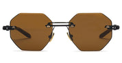 Ottica Mondello Roma - T HENRI - TMC - TROFEO - TRAVERSE - Titanium - shape Octagonal - Black, gold - EYEWEAR - SUNGLASSES - Unisex,Uomo,Donna,Women,Men - lens Brown - Made In Japan