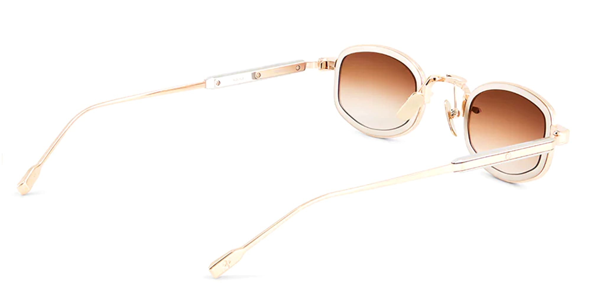 Ottica Mondello Roma - Sato - Aquila-RG-P-1 - AQUILA - ROSE GOLD / PLATINUM - Acetate, titanium - shape Oval - rose gold - EYEWEAR - SUNGLASSES - Unisex,Uomo,Donna,Women,Men - lens Gradient brown - Made In Japan