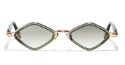 Ottica Mondello Roma - John Dalia - LANA-C432 - LANA - C432 Dark Green Translucid - Rose Gold - titanium, acetate - shape Diamond - green, gold - EYEWEAR - SUNGLASSES - Unisex,Uomo,Donna,Women,Men - lens Gradient green - Made In France