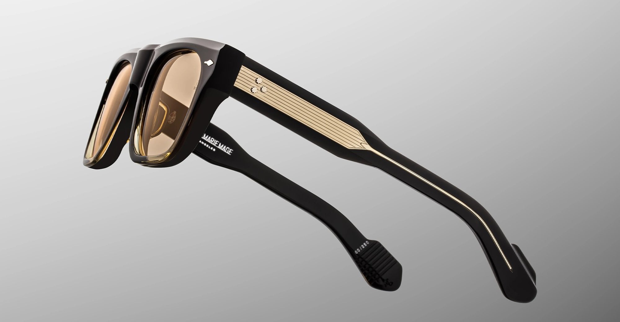 Ottica Mondello Roma - Jacques Marie Mage - JMMMI-3R - MISHIMA - BLACK FADE - Acetate - shape Rectangular - Black - EYEWEAR - SUNGLASSES - Unisex,Uomo,Donna,Women,Men - lens yellow - Made In Japan
