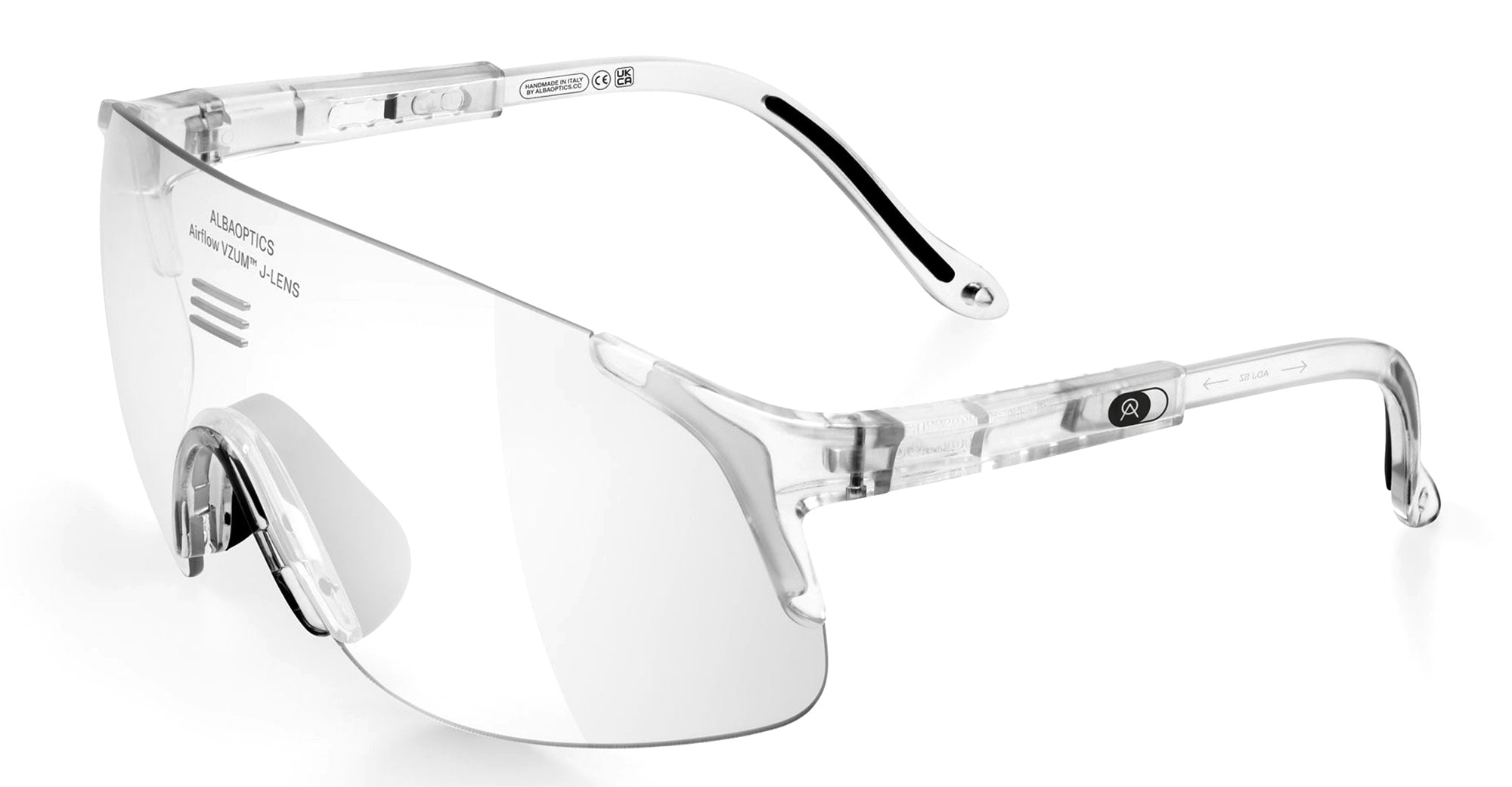 VZUM SUPER ALU - Tr90 - shape Mask - Crystal - EYEWEAR - SUNGLASSES - Unisex,Uomo,Donna,Women,Men - lens Grey - Made In Italy