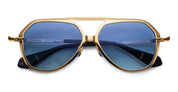Ottica Mondello Roma - Jacques Marie Mage - JMMFW-L2 - MAXIME - MANHATTAN - Acetate, titanium - shape Navigator - gold, black - EYEWEAR - SUNGLASSES - Unisex,Uomo,Donna,Women,Men - lens Gradient blue - Made In Japan
