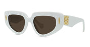 Ottica Mondello Roma - Loewe - LW40160I5125E - LW40160I - WHITE - Acetate - shape Geometric - White - EYEWEAR - SUNGLASSES - Donna,Women - lens Brown - Made In Italy