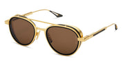 Ottica Mondello Roma - DITA - DES004-52-06 - EPILUXURY 4 - 22K GOLD PLATED / MATTE BLACK - Acetate, titanium - shape Pilot - gold, black - EYEWEAR - SUNGLASSES - Unisex,Uomo,Donna,Women,Men - lens Brown - Made In Japan