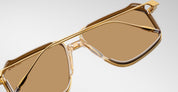 Ottica Mondello Roma - Jacques Marie Mage - JMMJG-16H - DECADE COLLECTION: JAGGER - ROMA - Titanium - shape Aviator - gold, silver - EYEWEAR - SUNGLASSES - Uomo,Men - lens honey - Made In Japan