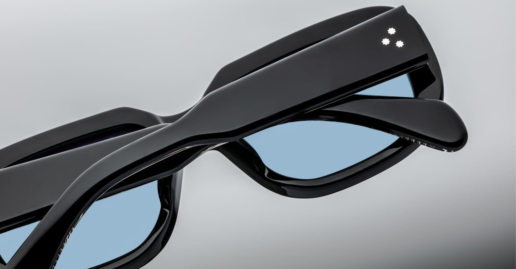 Ottica Mondello Roma - Jacques Marie Mage - JMMKB-6W - KOBO - TITAN - Acetate - shape Oval - Black - EYEWEAR - SUNGLASSES - Unisex,Uomo,Donna,Women,Men - lens azure blue - Made In Japan