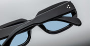 Ottica Mondello Roma - Jacques Marie Mage - JMMKB-6W - KOBO - TITAN - Acetate - shape Oval - Black - EYEWEAR - SUNGLASSES - Unisex,Uomo,Donna,Women,Men - lens azure blue - Made In Japan