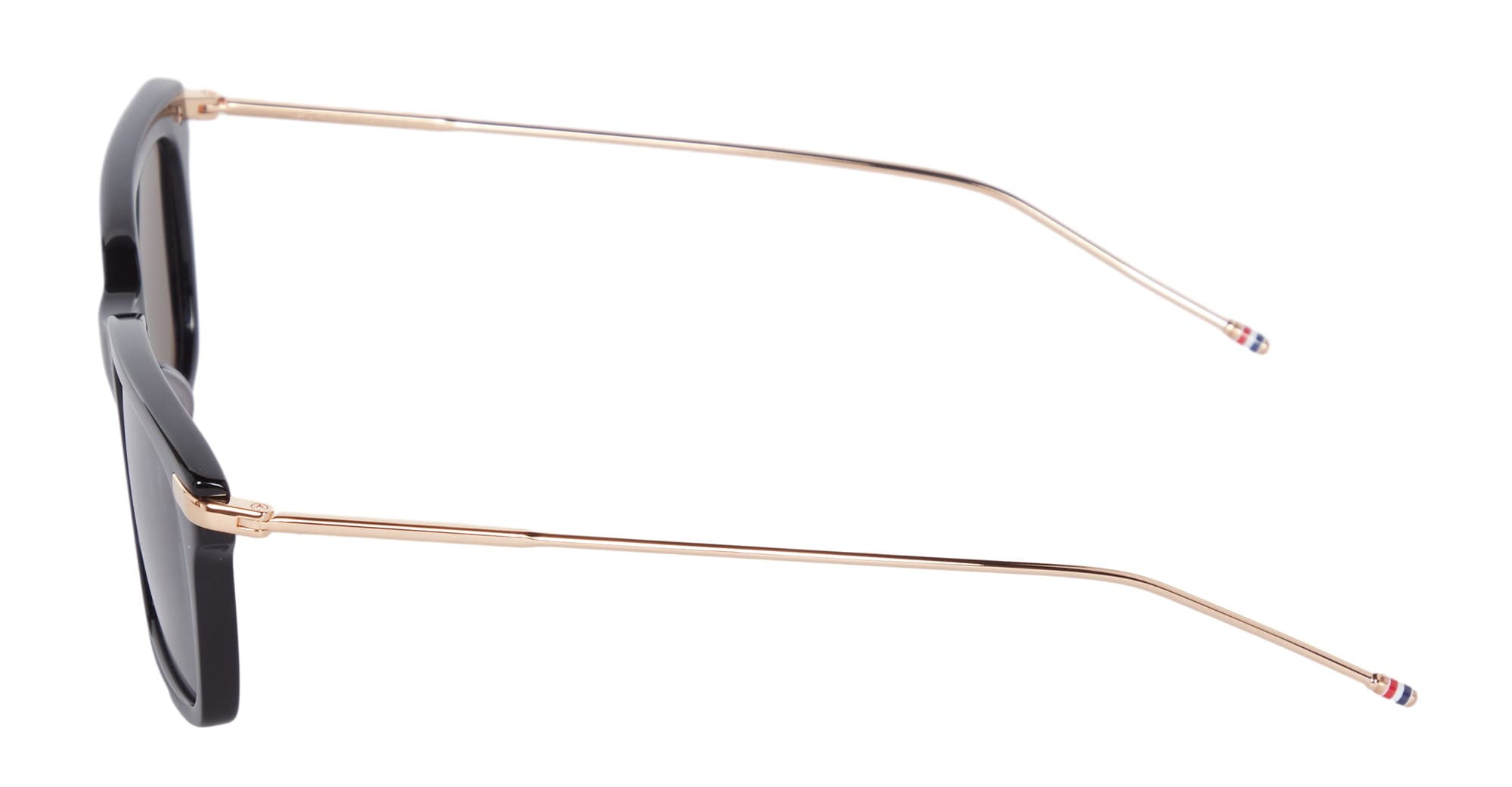 Ottica Mondello Roma - Thom Browne - UES701A-G0003-001-49 - RECTANGULAR 49 - BLACK / GOLD - Acetate, titanium - shape Rectangular - Black, gold - EYEWEAR - SUNGLASSES - Unisex,Uomo,Donna,Women,Men - lens Grey - Made In Japan