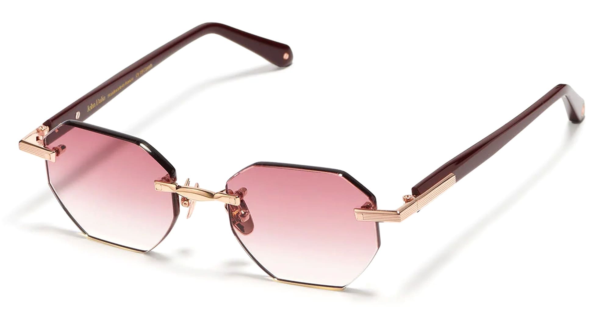 Ottica Mondello Roma - John Dalia - TIMOTHY-C516 - TIMOTHY - C516 Rose Gold - metal, acetate - shape Hexagonal - rose gold - EYEWEAR - SUNGLASSES - Unisex,Uomo,Donna,Women,Men - lens red - Made In France