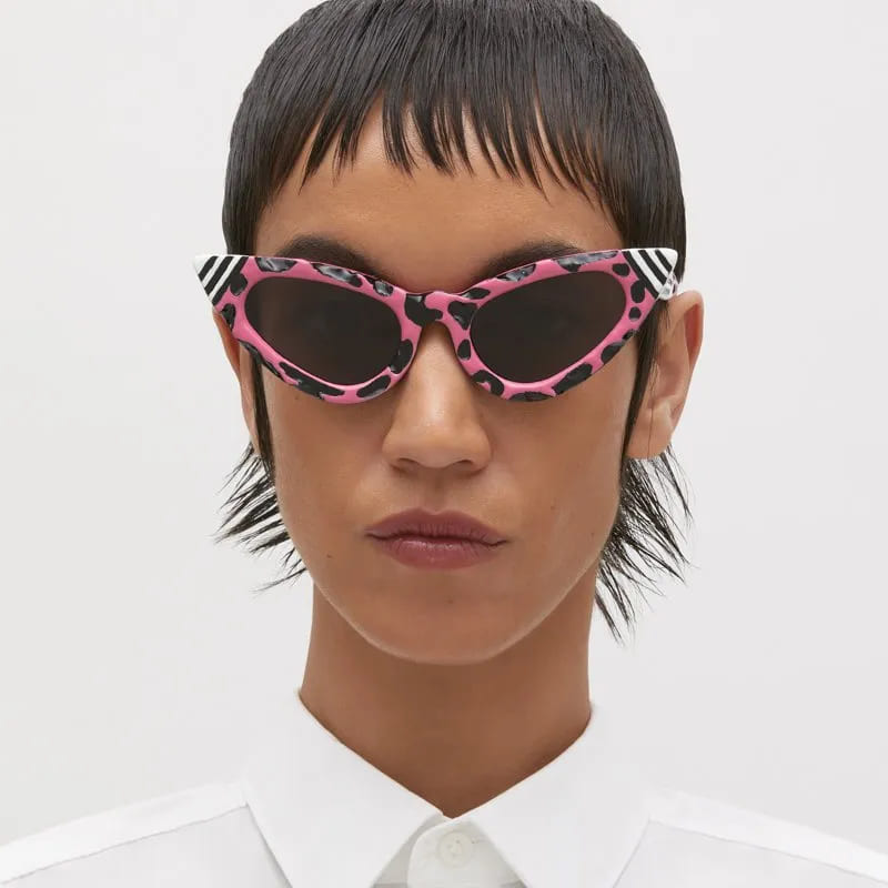 Ottica Mondello Roma - Kuboraum - KRS0Y3BS00PQ002Y - MASK Y3 BS PG -  POP-GROTESQUE - Acetate - shape Cat-eye - black, pink - EYEWEAR - SUNGLASSES - Donna,Women - lens Grey - Made In Italy