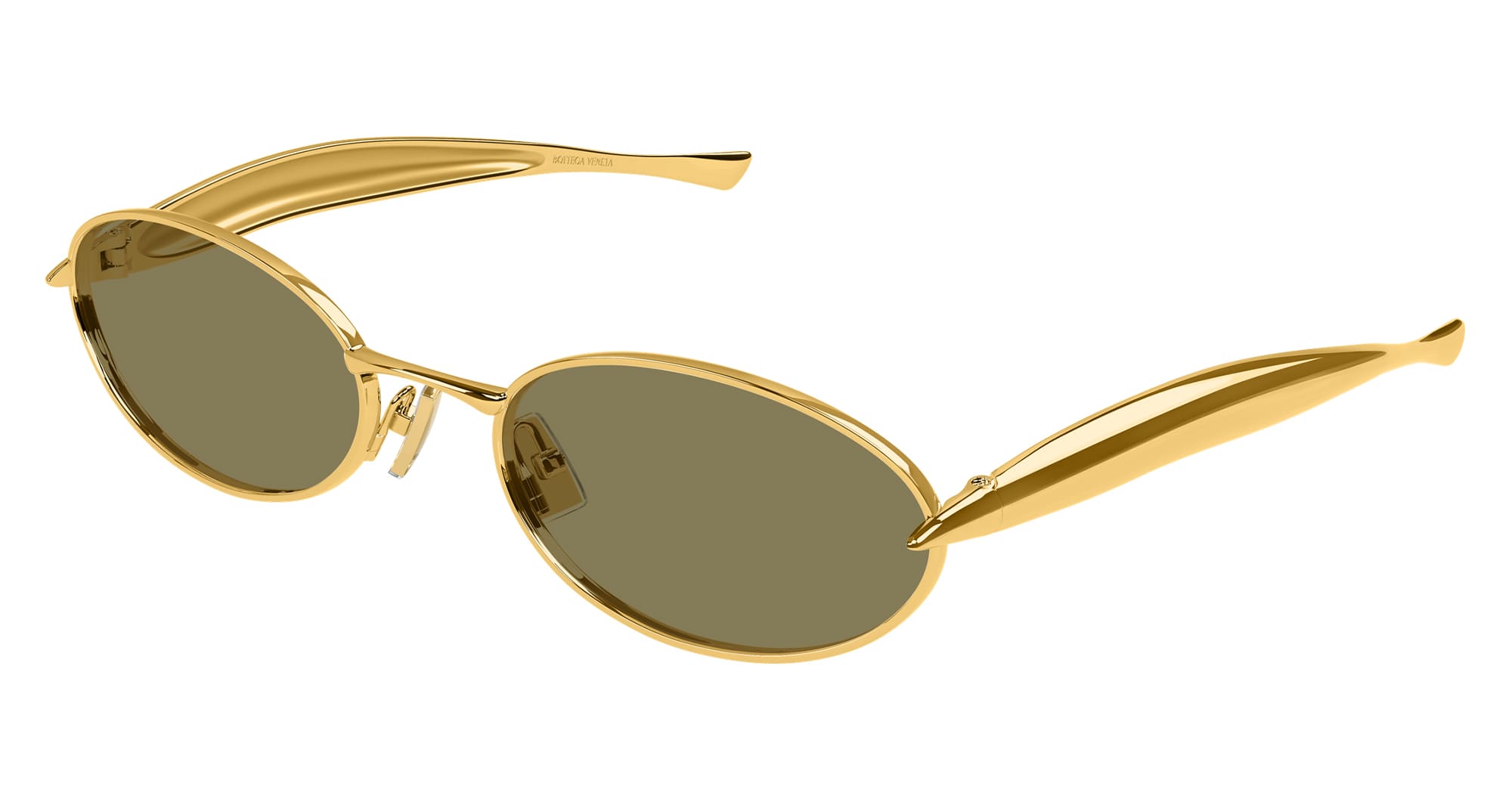 Ottica Mondello Roma - Bottega Veneta - BV1386S-006 - BV1386S-006 - GOLD / GREEN LENS - Metal - shape Oval - Gold - EYEWEAR - SUNGLASSES - Unisex,Uomo,Donna,Women,Men - lens Green - Made In Japan