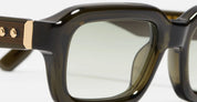 Ottica Mondello Roma - John Dalia - P15-C163 - PROJECT 15 -  C163 Olive Translucid / Yellow Gold - Acetate - shape Rectangular - green, gold - EYEWEAR - SUNGLASSES - Unisex,Uomo,Donna,Women,Men - lens Gradient green - Made In France